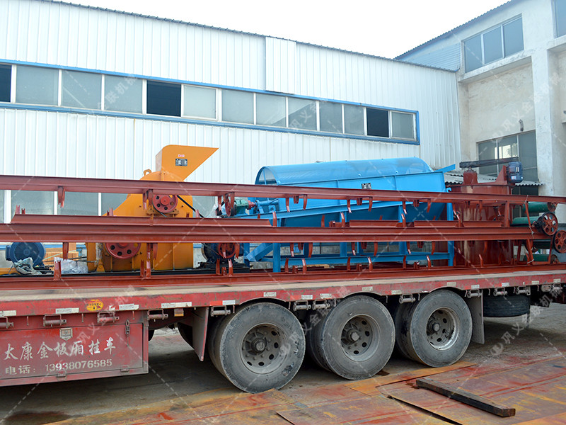 破碎機生產線發貨圖片_雙級粉碎機_滾筒篩分機